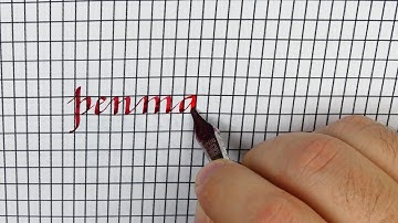 How to use the guidelines to improve the Italic script – writing a word - Handwriting practice