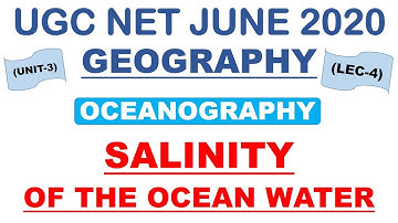 Temperature of the ocean water Lec 3 Unit 3 Geography ugc net june 2020