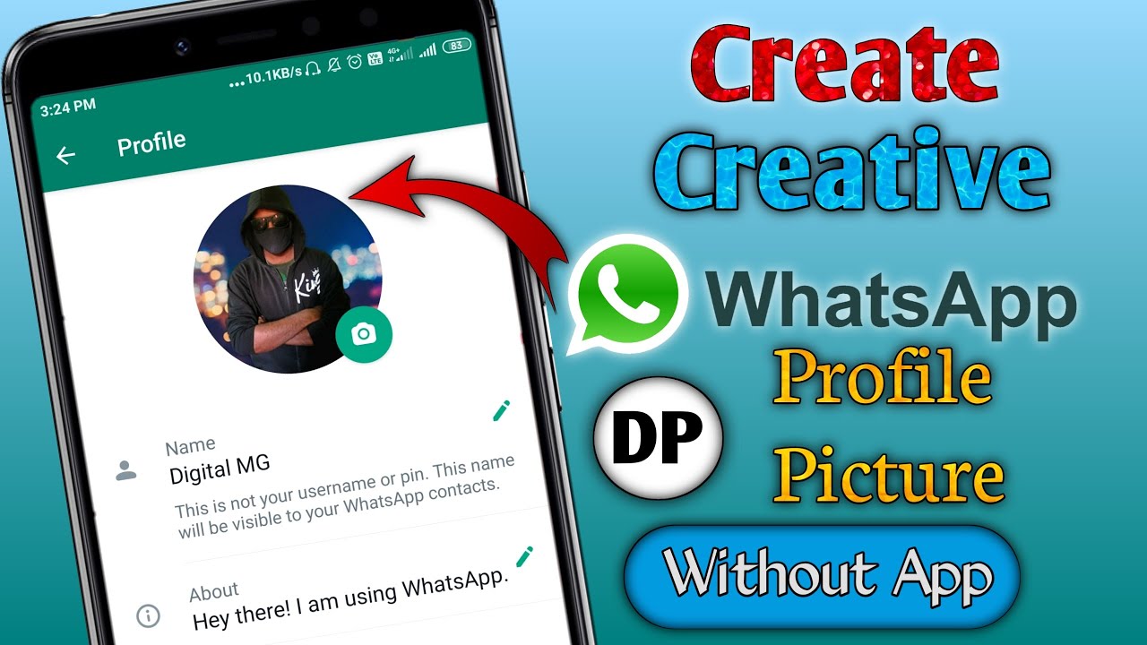 Create Creative DP for WhatsApp || WhatsApp Profile picture Customize || Digital MG