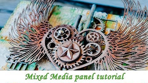 Steampunk style mixed media panel