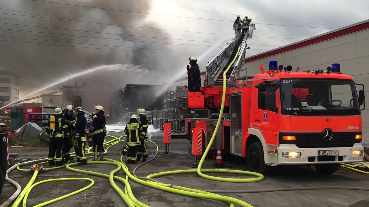 Großbrand Stockstadt 01.04.2018 - Feuerwehr Stockstadt