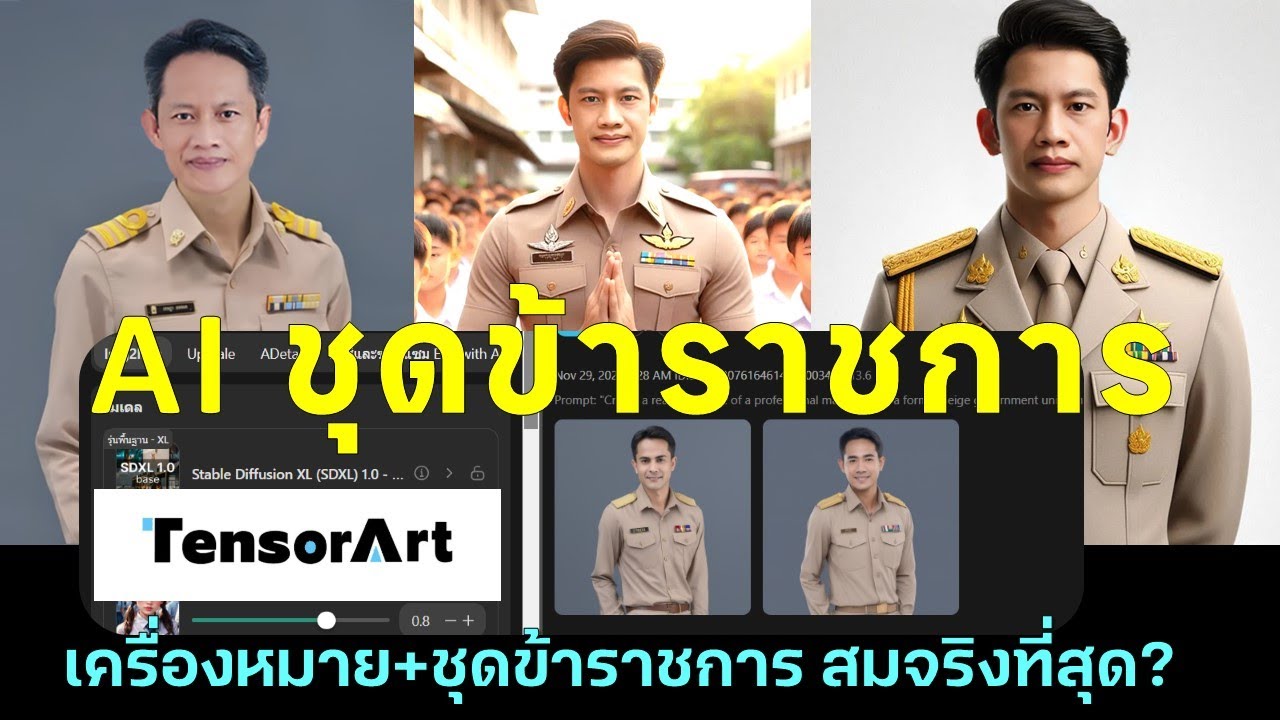 Tensor art คือคำตอบ สำหรับการทำภาพ AI ชุดข้าราชการ