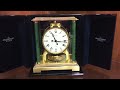 Часы Atmos Jaeger-LeCoultre в выставочном деревянном футляре. Модель "Империя"/ Золото-малахит.