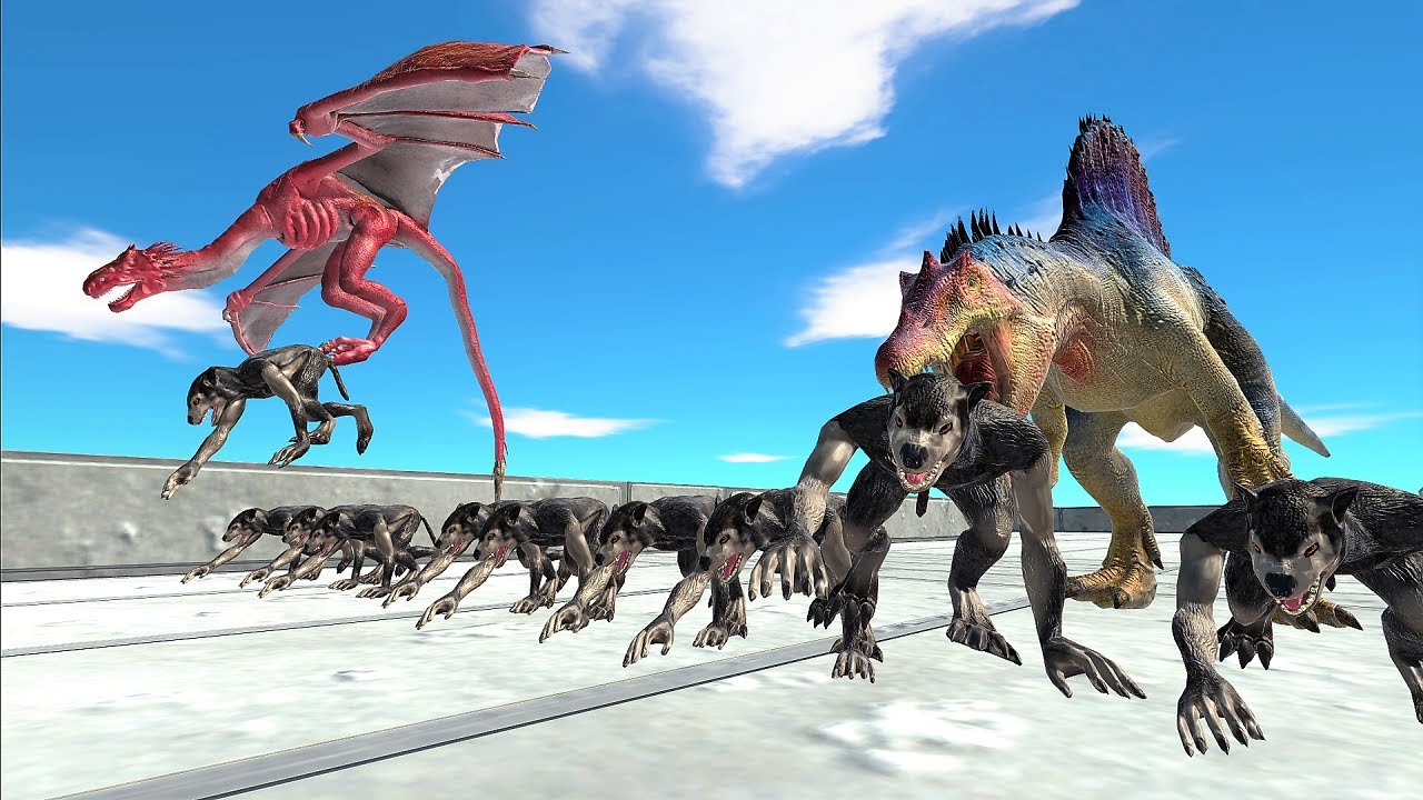 Survival tag. Can Werewolf Escape from Spinosaurus and Wyverns! | Animal Revolt Battle Simulator