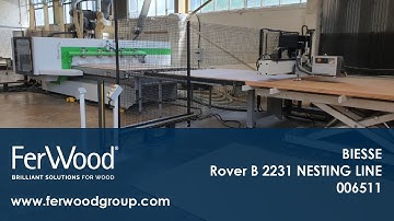 CNC Machine Centres With Flat Tables in action - BIESSE Rover B 2231 NESTING LINE - Ferwood - 006511