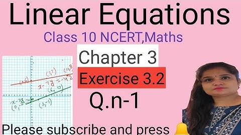 Intersecting Lines | Coincident Lines |Parallel Lines| Exercise 3.2 Qn-1 | Class 10 NCERT Maths