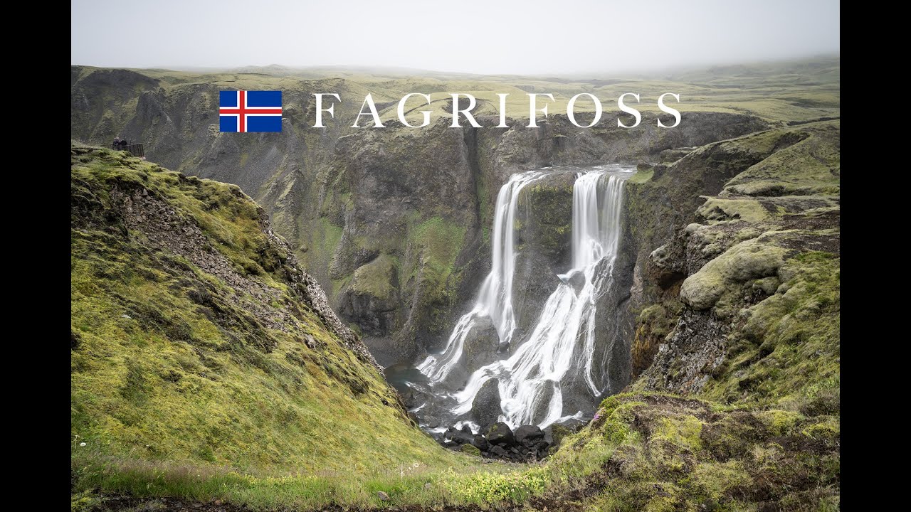 Fagrifoss "the Beautiful Waterfall" - Amazing waterfall in Iceland - 4K Drone Video