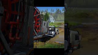 Heavy Transport River Crossing | Giant Industrial Machine Delivery #spintires #mudrunner #shorts