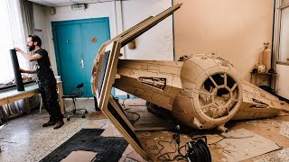 Building Vader's TIE Fighter out of cardboard [full build timelapse]