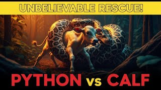Unbelievable Rescue Calf Saved from Giant Python Attack! 🐍🐄