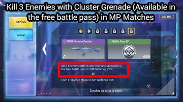 How To Kill 3 Enemies with Cluster Grenade (Available in the free battle pass) in MP Matches in codm