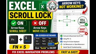 Excel Scroll Lock ON/OFF Explained | Fix Arrow Keys Moving Sheet Instead of Cells | Fn + S