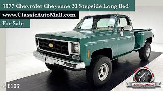 1977 Chevrolet Cheyenne 20 Stepside Long Bed Pickup Truck Garage Kept and Low Miles - One Family