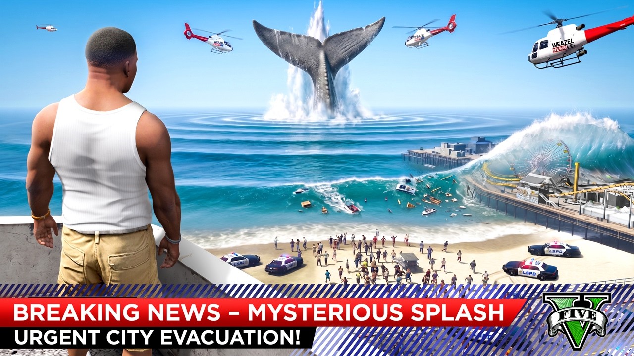 I Saw a Mysterious GIANT Splash in the GTA 5 Ocean... (Monster)