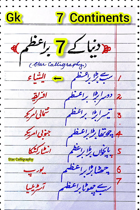 List of Seven Continents | Name of 7 Continents in urdu| biggest and smallest continents | GK | Ilm