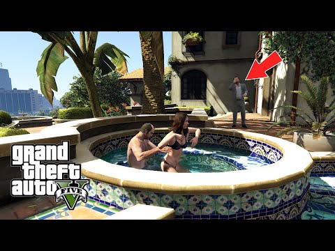 What are Trevor and Amanda doing in the pool ? - GTA 5