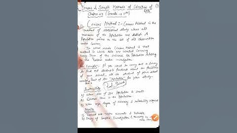 Chapter 3 (statistics) , Part 1 , class 11 , Census & sample method