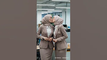 Sweet Kiss Of Twins Hijab Women 01 Lesbian Kissing Woman Hijab Twins 