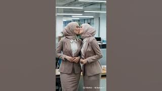 Sweet kiss of twins hijab women 01 #lesbian #kissing # woman #hijab #twins