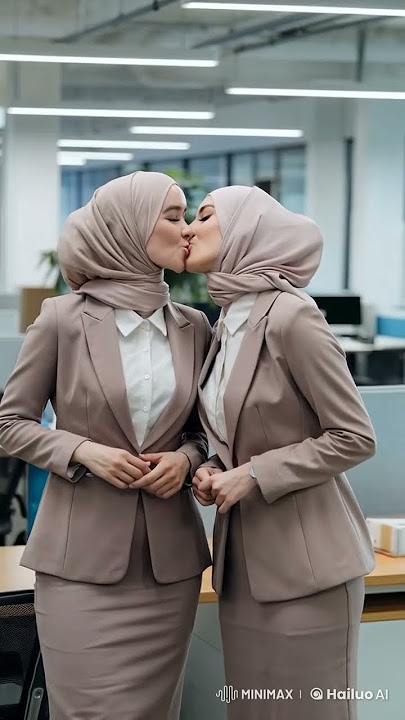 Sweet kiss of twins hijab women 01 #lesbian #kissing # woman #hijab #twins