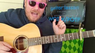 How To Play WOTW/POTP COLDPLAY // guitar tutorial beginner lesson easy chords