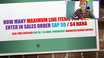 How many maximum line items you can enter in sales order sap sd  s4 hana