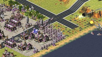 Red ALert 2 | Extra hard AI | 7 vs 1 | Battle Tank and ship Map | Russia vs 7 random