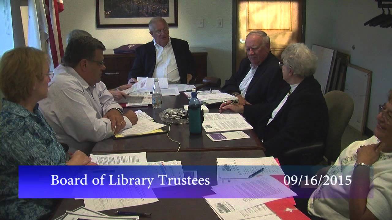 Board of Library Trustees, September 16, 2015 - YouTube