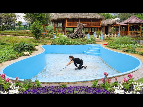 Clean and Repaint The Swimming Pool in Preparation For Summer - My Farm / Đào  In The Village