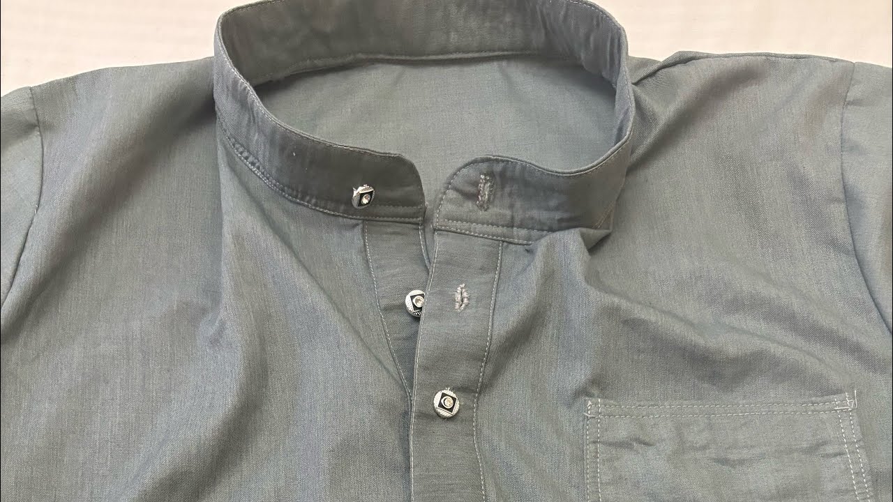 بترون قميص رجال +تطبيق البترون على القماش ومراحل الخياطة