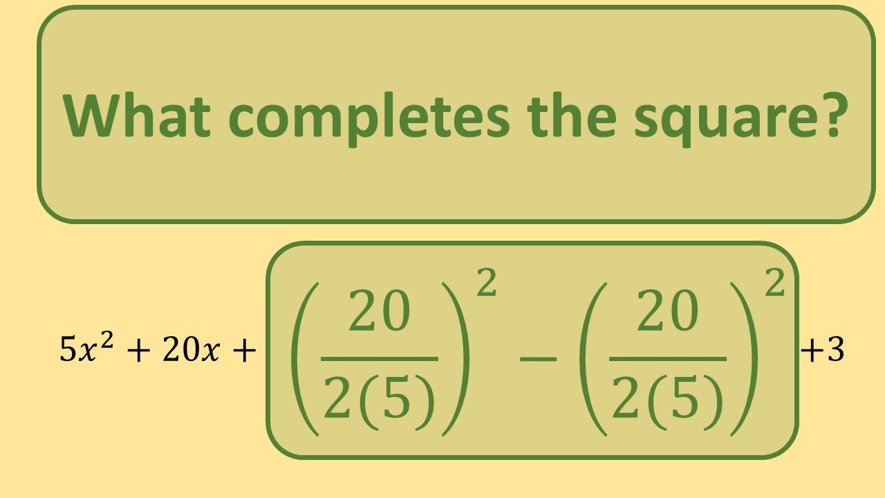 Completing the Square for Any 'a' Value (Transforming Math Equations/Expressions)