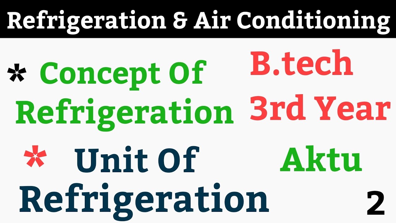 2. Concept of Refrigeration Unit of Refrigeration in hindi Cop of