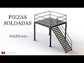 Piezas soldadas | Miembro estructural | Escaleras | SolidWorks