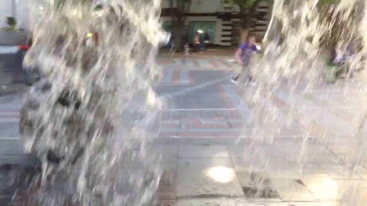 Seattle Washington Walk through Water Fountain 4th and Pine white shoes