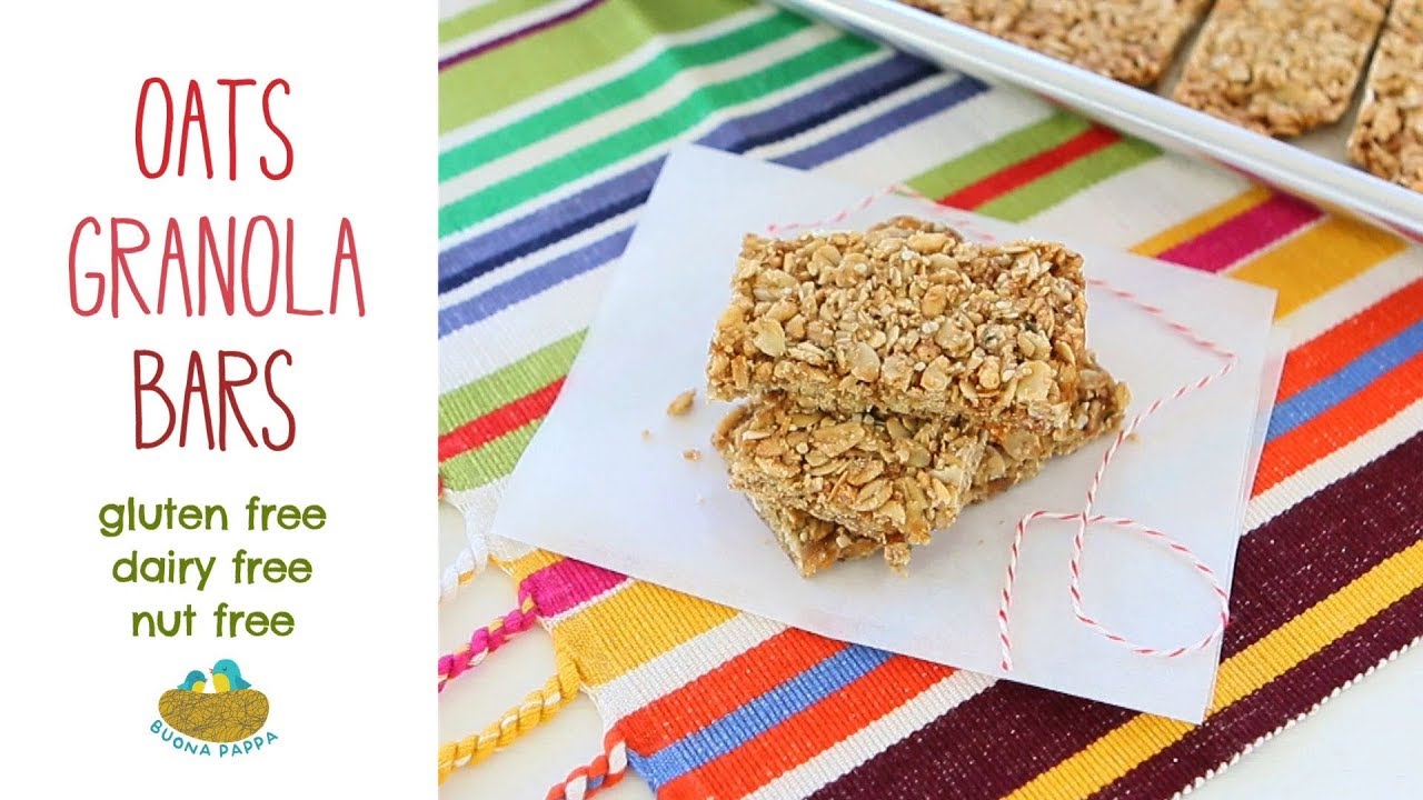 Homemade Oats Granola Bars Recipe +12M nut / gluten / dairy free | BuonaPappa