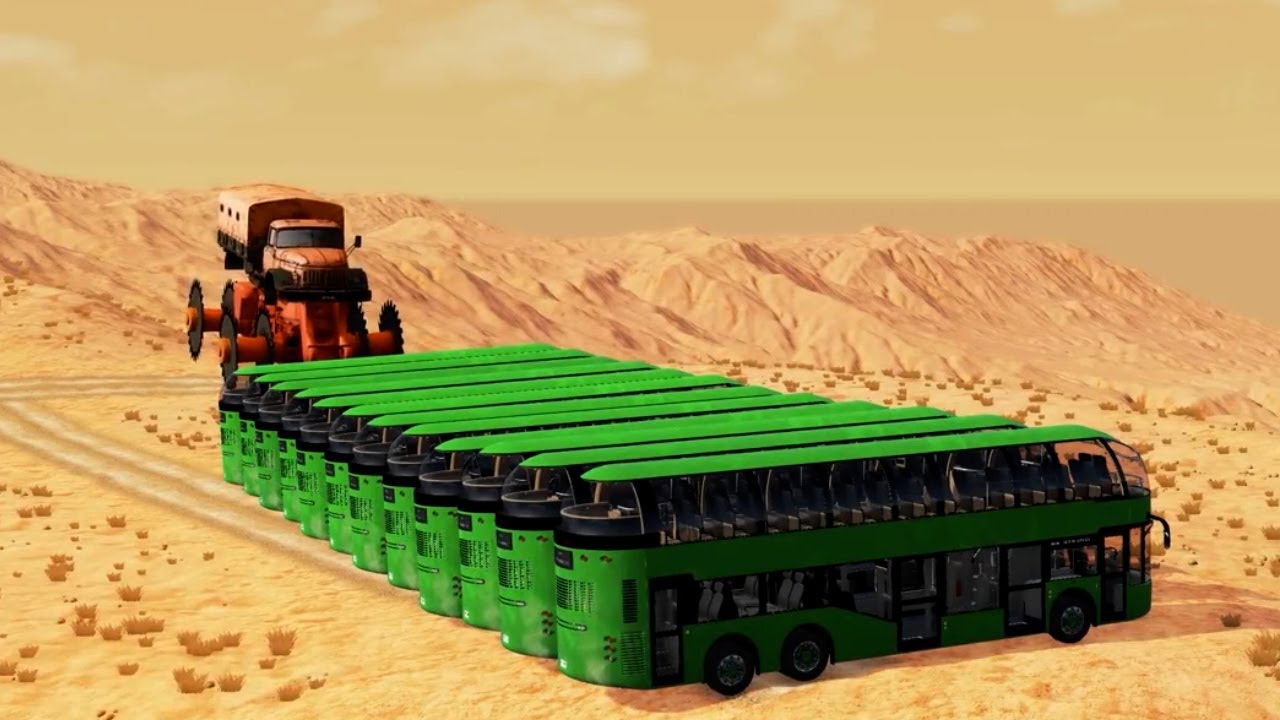 Giant Wheel Saw Monster crushes cars #3 - Beamng drive