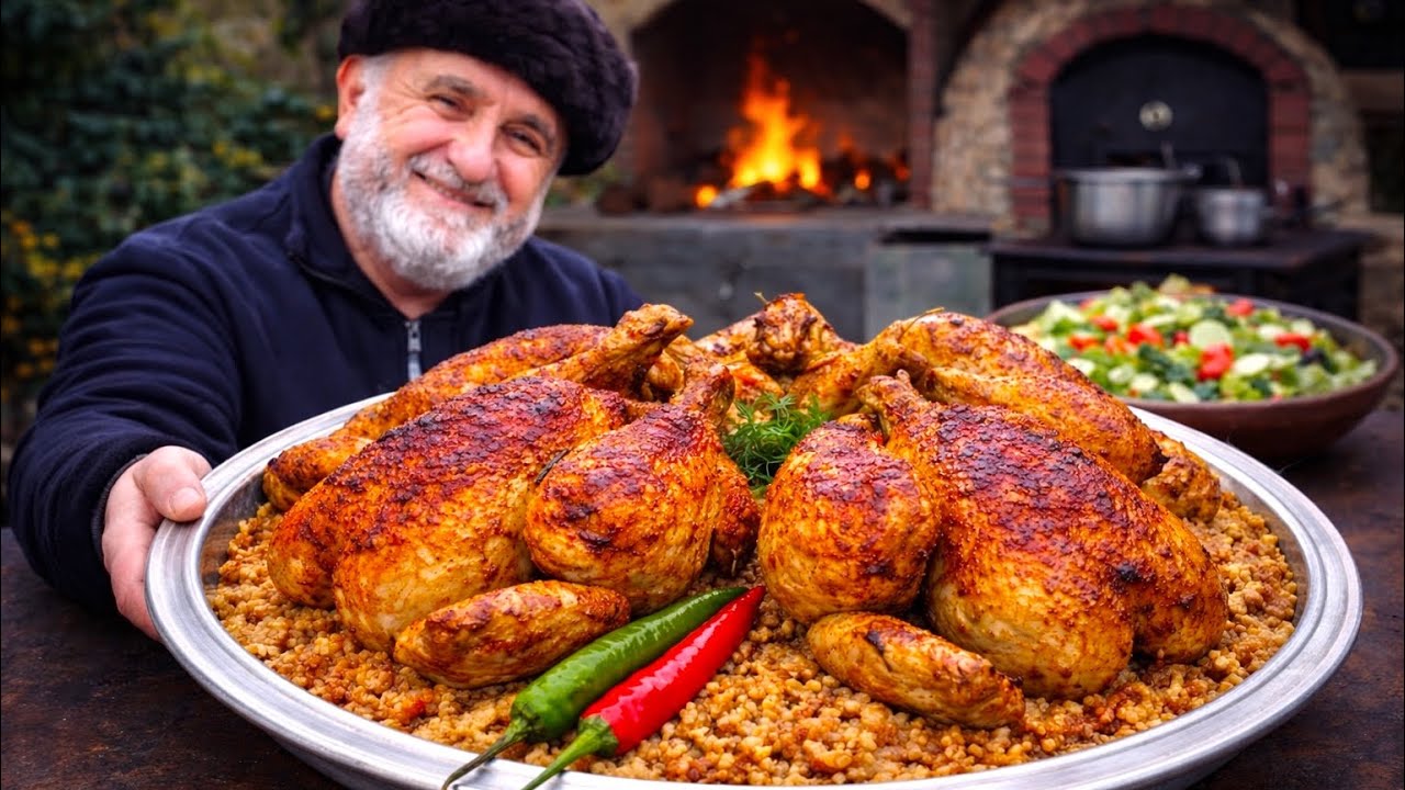 Juicy Whole Chicken Cooked Over Fire | Traditional Village Life