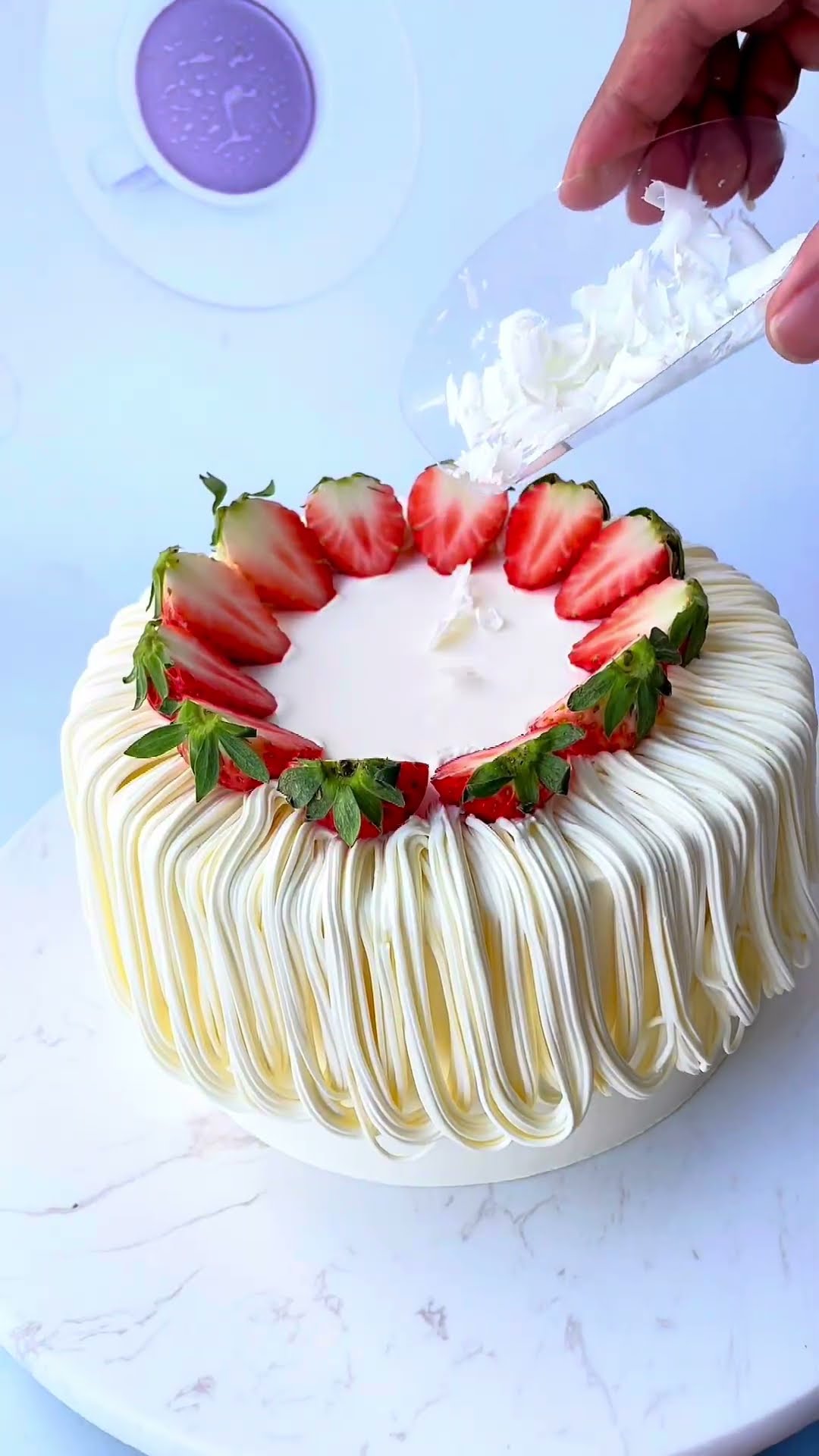 Simple and generous noodle flower mouth cake tutorial, remember to collect it #Cake decoration