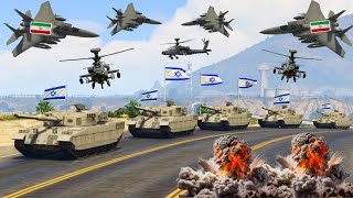 Irani Fighter Jets and War Helicopters Powerful Attack on Israeli Army Oil Convoy in Jerusalem-GTA 5