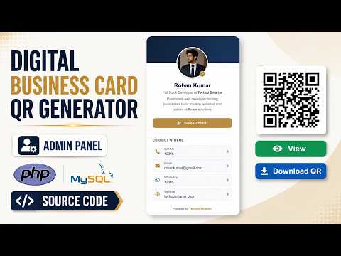 Digital Business Card QR Generator with Admin Panel Source Code | PHP Full Project