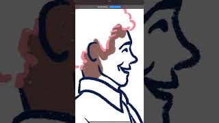 2 men swing dance - procreate character illustration - digital drawing process #illustration #shorts