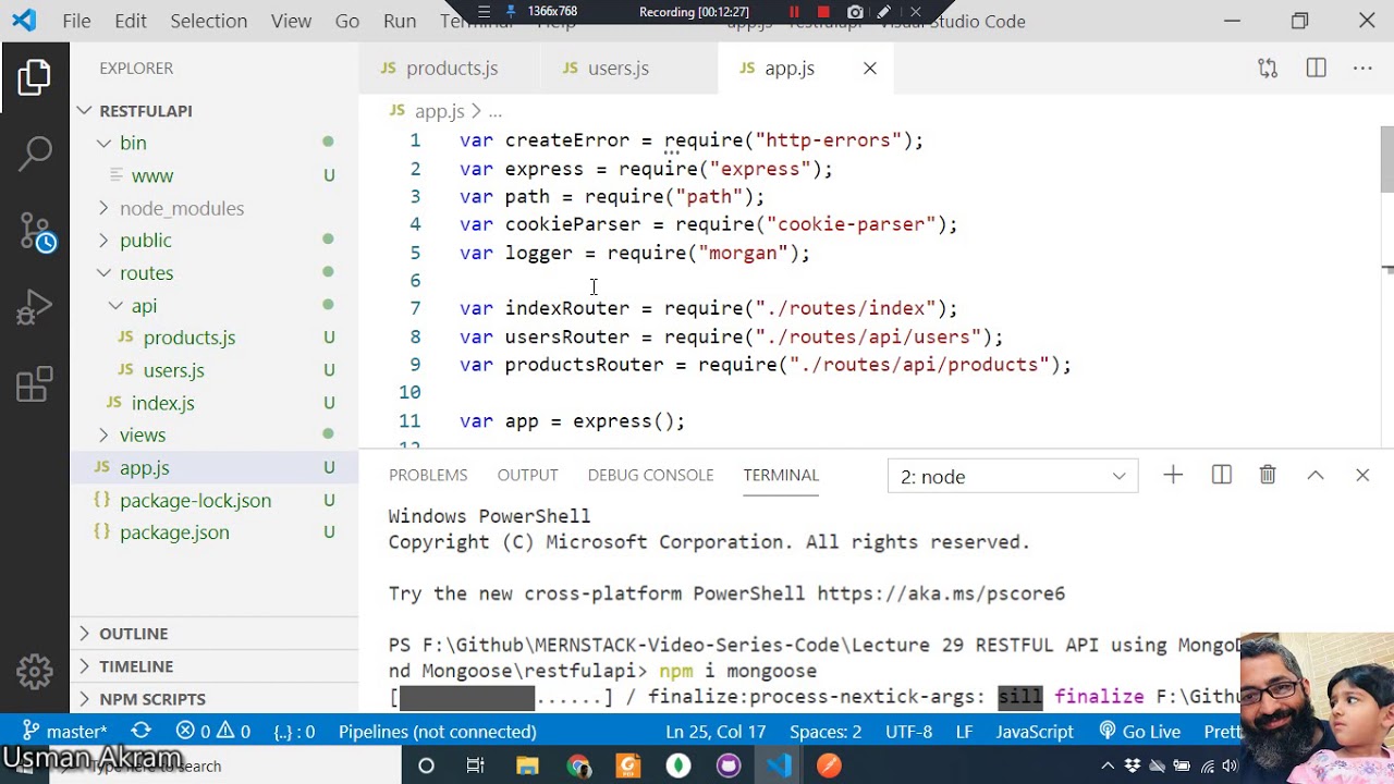 Lecture 29 Express RESTFUL API using mongodb - YouTube