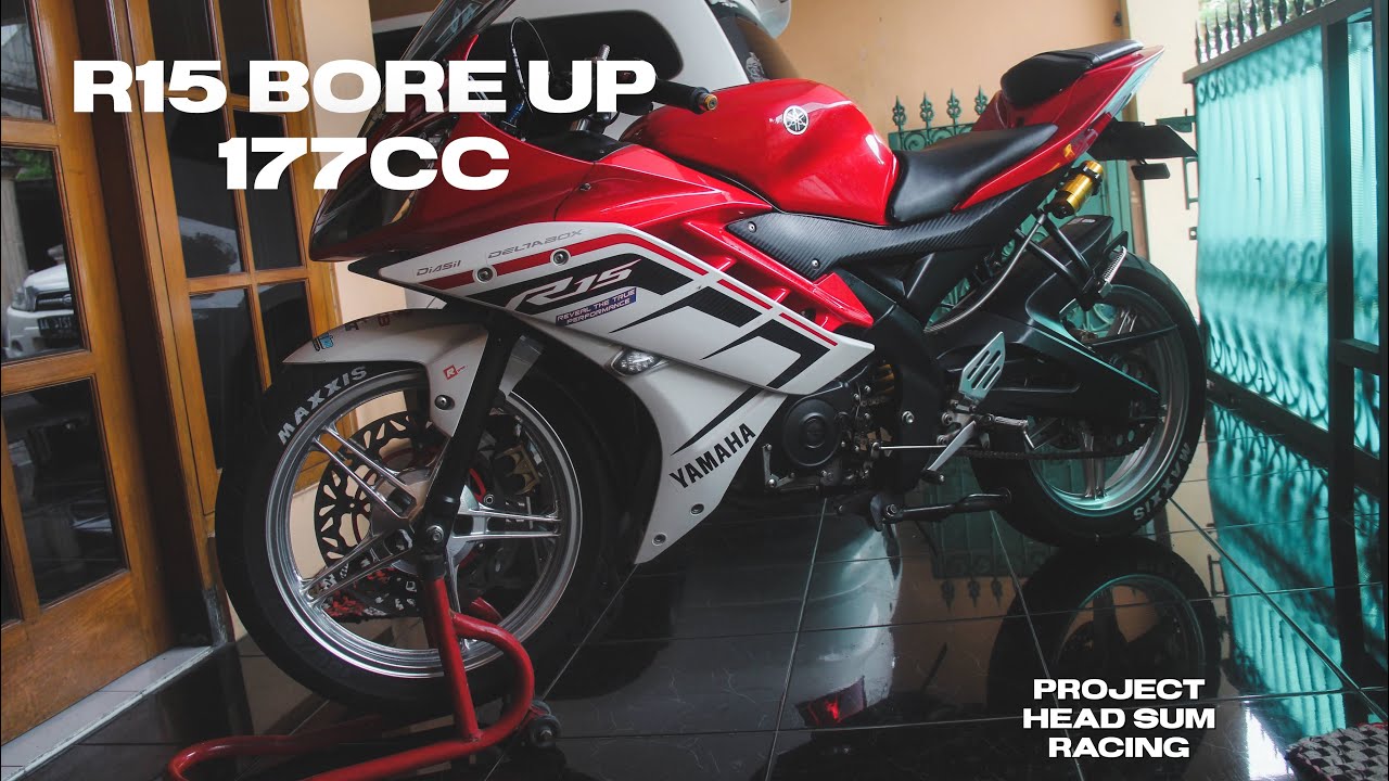 Yamaha R15 old/V2 bore up 177cc project head 23/20 SUM racing. Part 2 ...