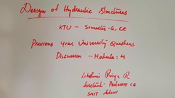 #KTU #video #previous year university questions discussion -part 2 : Design of Hydraulic Structures