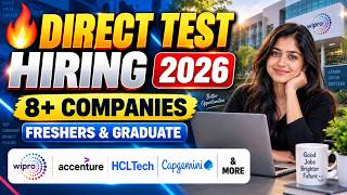 🔥 Direct Test Hiring 2026 | 8+ Companies Hiring Freshers & Graduates | Apply Now screenshot 3