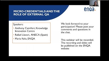 ENQA webinar on micro-credentials
