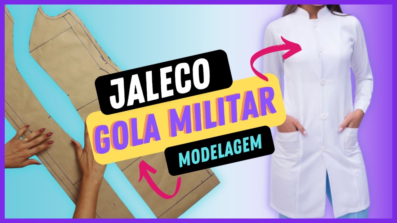 JALECO Feminino com Gola Militar Modelagem