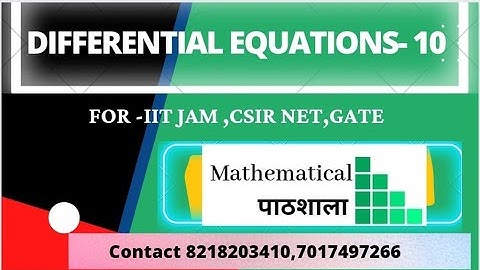ODE 10(2.2) | Wronskian | HIGHER ORDER ODEs | CSIR NET | II-JAM | GATE