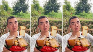 Mukbang Eat a simple meal with pork and chili and rice. #asmr  #mukbang  #food #EP 28