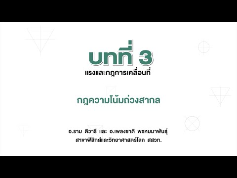 กฎความโน้มถ่วงสากล (ฟิสิกส์ ม.4 เล่ม 1 บทที่ 3)